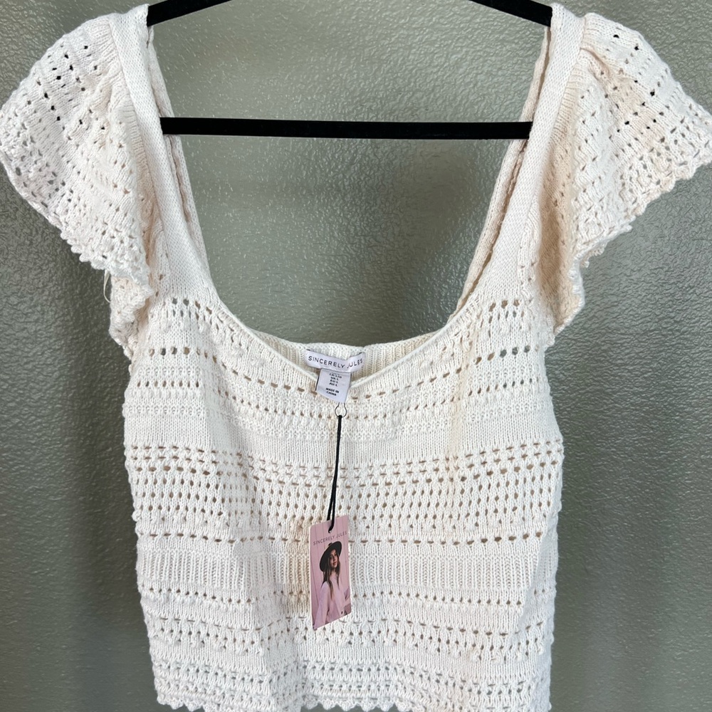 Sincerely Jules Cream Crochet Top